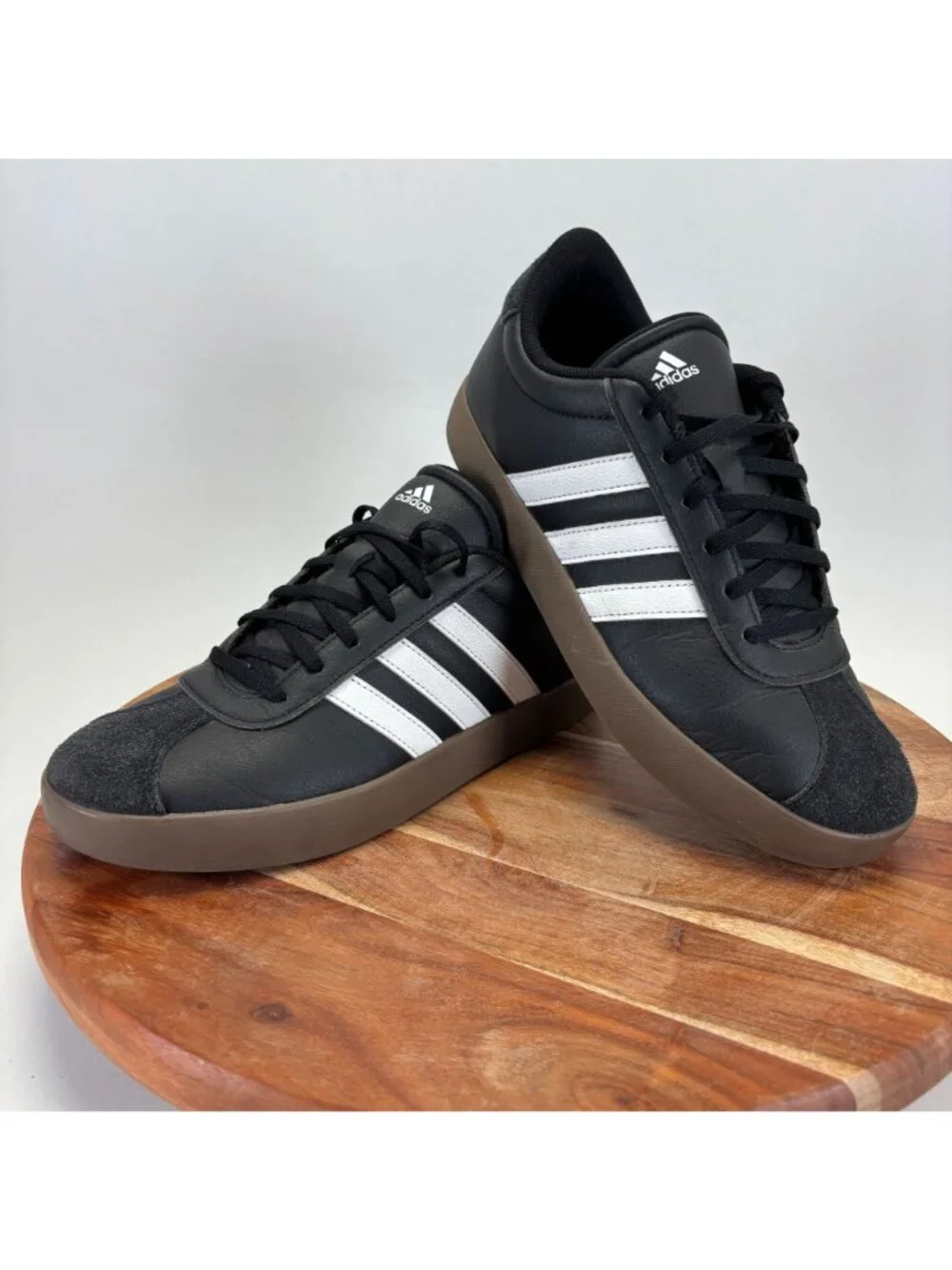 Adidas VL Court 3.0 K Shoes Core Black Cloud White Gum IE3630 Mens Size 7